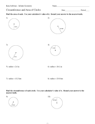 Circumference And Area Of Circles In 2020 Map Worksheets Math
