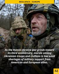 RESILIENCE -- As the Russia-Ukraine war grinds toward its third  anniversary, morale among Ukrainian troops and civilians is low amid  shortages of military support from American and European allies. Find the  full