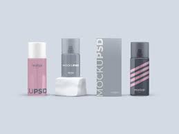 Cosmetics Items With Spray Bottles Mockup Mockup World In 2020 Cosmetics Mockup Bottle Mockup Free Packaging Mockup
