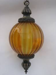Photo Of Retro Groovy 60s Vintage Swag Lamp Hanging Light W Amber Glass Globe 1 Swag Lamp Hanging Lights Antique Light Fixtures