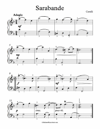 Free Piano Sheet Music Sarabande Arcangelo Corelli Enjoy Piano Sheet Music Piano Sheet Music Free Free Piano