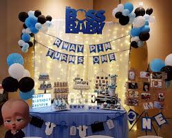 Birthday Decoration Dessert Table Boss Baby Theme Baby Birthday Party Theme Baby Birthday Party Decorations Baby Birthday Themes