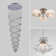 Glass Crystal Lamp Ceiling Pendant Chandelier Lighting Contemporary 3 Types Ebay