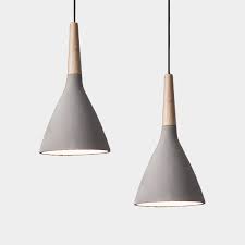 Timber Concrete Pendant Light Length Approx 1m Cable Size 35 X 18 Cm Including Timber Part Lampshade Concrete Pendant Light Pendant Light Concrete Lamp
