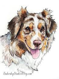 A pet memorial is always a sad project to undertake but also an honor to render a beloved animal. Custom Pet Portrait Watercolor And Ink Painting Art Collectibles Delage Com Br