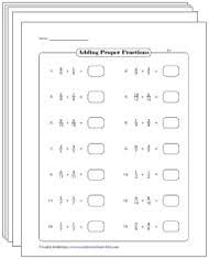adding fractions worksheets