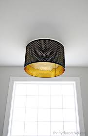 Rustic woodwork giclee energy efficient bronze ceiling light. Using A Lamp Shade As A Light Fixture Thrifty Decor Chick