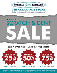 New and used items, cars, real estate, jobs, services, vacation rentals and more virtually anywhere in edmonton. Join Us For Our Annual Scratch Dent Sale In Edmonton Special Event Rentals Blog