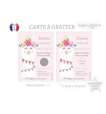 Suite à la validation de votre commande vous obtiendrez votre carte d'invitation anniversaire en format pdf, il s'agit donc d'une invitation à imprimer ou d'une carte virtuelle. Carte A Gratter Anniversaire Lama Invitation Fille