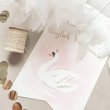 Schwan Party Wimpel Selber Basteln Kindergeburtstag Einladungen