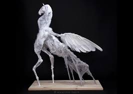 I Made A Pegasus Sculpture From Swan S Feathers Lion Sculpture Sculpture Sculpture Art