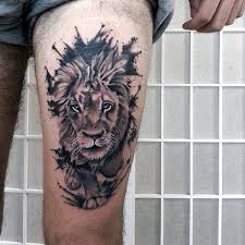 30 Lion Leg Tattoo Designs For Men Big Cat Ink Ideas Lion Leg Tattoo Lion Tattoo On Thigh Lion Tattoo