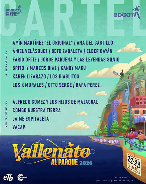 Festival Vallenato al Parque 2026 reunirá a leyendas y nuevas voces en Bogotá: conozca el cartel oficial - Infobae