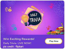 The more questions you get correct here, the more random knowledge you have is your brain big enough to g. Flipkart Daily Trivia Quiz Answers Today For 20 September 2021 Win Gift Voucher Or Supercoin7