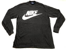 Black And Blue Nike T Shirt Nike Long Sleeve Shirt 80s Vintage Blue Tag Black And White Etsy Nike Long Sleeve Shirt Nike Long Sleeve Long Sleeve Shirts