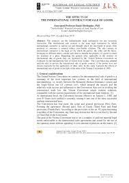 Agreement means this agreement entered into between the vendor and the purchaser for the sale and purchase of the unit authorised deductions means deductions from the purchase price Pdf The Effects Of The International Contract For Sale Of Goods