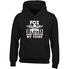Fox Blood Runs Through My Veins Family Adult Hoodie At