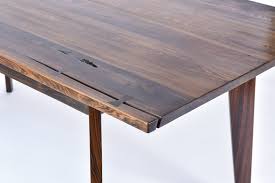Two square tables can even be grouped together to create a larger rectangular seating. Jaworski Woodworks Ludlow Dining Table