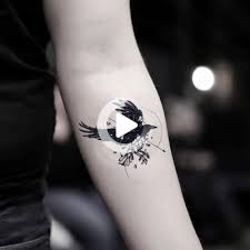 Geo Raven Temporary Tattoo Sticker Set Of 2 Tattoos Tattoo Stickers Temporary Tattoo