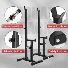 We did not find results for: Buy Squat Rack Pair Of Adjustable Barbell Free Press Bench Rack Squat Stand 660lbs Solid Steel Dip Station Dumbbell Power Racks Stands Weight Lifting Training Home Gym Fitness Adjust Height Black Online