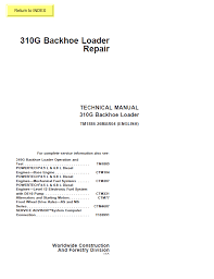 707 5410 john deere backhoe bucket coupler (fits only. John Deere 310g Backhoe Loader Tm1886 Pdf Manual