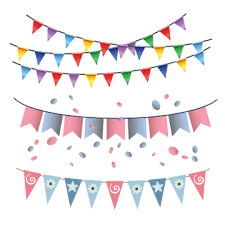 Birthday Flag Multi Color Garland Hanging Gold Illustration Frame Png And Vector With Transparent Background For Free Download Birthday Flags Unicorn Birthday Decorations Happy Birthday Font