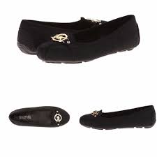 New Big Kids Girls Michael Kors Fulton Mia Black Ballet Flat