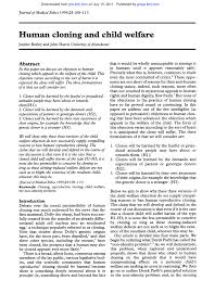 Pdf Human Cloning And Child Welfare