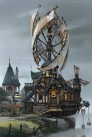 Fantasy Wind Mill By Yang Sohyeon Fantasy Concept Art Alien Concept Art Fantasy Landscape