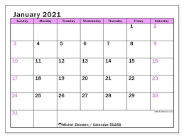 These free printable january 2021 calendar planners will help you set your goals, organize your here are twelve beautifully designed calendars that are perfect for your monthly planning. Printable January 2021 502ss Calendar Michel Zbinden En