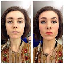 Basic Theater Stage Makeup Before And After Highlighting And Lowlighting Corrective Work Corrective Makeup Corrective Makeup Theatre Makeup Before And After
