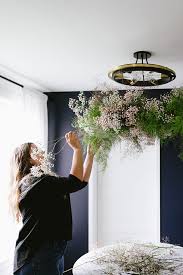 How To Make A Hanging Floral Installation With Dried Botanicals Jojotastic Flower Installation Floral Arrangements Modern Centerpieces