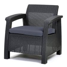 Keter Corfu Outdoor Armchair Grey Outdoor Lounge Chairs At Hayneedle Plastic Patio Furniture Outdoor Patio Chairs Outdoor Armchair