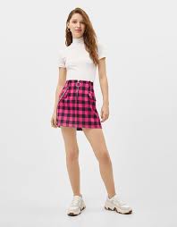 Black And White Check Pleated Mini Skirt Check Mini Skirt With Belt Bershka Newin New In Bershka Bershkacollection Trend Trendy Cool Fashion Outfit Ropa Moda Faldas Combinaciones De Ropa