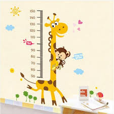Happy Walls Cartoon Giraffe Growth Height Chart For Kids Room