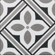 Manufactured in ceramic, these tiles are strong and durable for floors as well as wall usage. Acropolis Atenea Grey Pattern Tile 200mm X 200mm New Image Tiles
