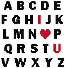 Det finns så många sätt att uttrycka vad du vill säga. I Heart U Abc Cross Stitch Pattern Nerdpillo