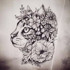 3.5 good luck black cat designs. Floral Cat Tattoo Design Cat Tattoo Designs Cat Tattoo Bull Tattoos