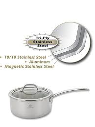 Lenox L 12280 Tri Ply Sauce Pan And Lid 1 5 Quart Silver Saucepan Pan Lenox