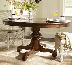 A pedestal dining table is typically recognized due to its round shape which is supported by a single wooden leg that connects to the tabletop. Tivoli Extending Pedestal Dining Table Pedestal Dining Table Kitchen Nook Table Round Pedestal Dining Table