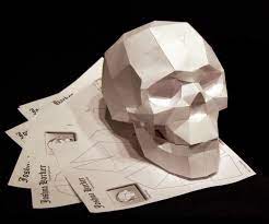 Geodesic Skulls Projections Cardboard Sculpture Paper Sculpture Paper Art