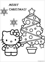 Coloring pages christmas tree hello kitty7e3f. Hello Kitty Christmas Coloring Pages Cartoons Coloring Pages Free Printable Coloring Pages Online