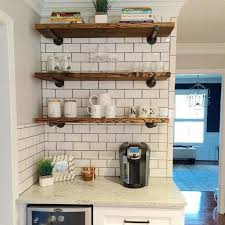 Open Shelving Is A Great Way To Make A Small Kitchen Look Bigger And Instantly Updated Floating Shelves Kitchen Open Kitchen Shelves Kitchen Design Countertops