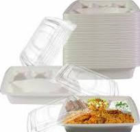 4 Compartment Compostable Food Storage Takeout Container with Clear Lids -  Biodegradable, Sugarcane, Plant Fiber, Heavy Duty, Microwavable, Tree Free,  ...