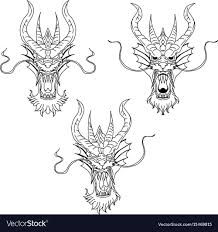 Drawing just the head can be a good place to start, as the head alone has less detail than the entire dragon. Outline Dragon Head Tattoo Download A Free Preview Or High Quality Adobe Illustrator Ai Eps Pdf An Dragon Head Tattoo Japanese Tattoo Chinese Dragon Tattoos