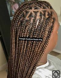 Blonde Black And Brown Knotless Braids Knotless Triangle Braidsbraided Wiglace Frontal Braids Etsy In 2020 Braids Wig Braided Hairstyles African Hair Braiding Styles