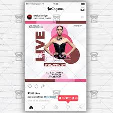 Customize this concert/band instagram post template. Exclusive Flyer Instagram Live Template Flyer Psd Facebook