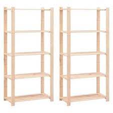 A la recherche d'un produit etagere d angle en bois pas cher ? Eto Etageres De Rangement A 5 Niveaux 2 Pcs 80x38x170 Cm 250 Kg Cdiscount Maison