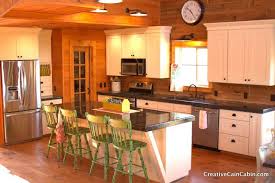 Creative Cain Cabin White Kitchen In A Log Home Log Home Kitchens Log Cabin Kitchens Cabin Kitchens