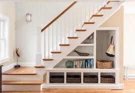 Open Shelves Under Stairs Staircase Storage Stairs Design Staircase Design
